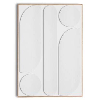 Reinders - Balance Relief Art Schilderij - 100 x 70 cm - Wit