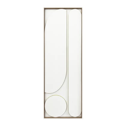 by fonQ Raised Abstraction Schilderij - Harmony - 40 x 118 cm - Lime / Eiken