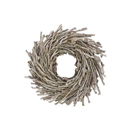 DBT Krans Half Botay Hout Grey wash-Grijs D 30 cm