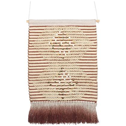 Beliani - SABO - Wanddecoratie - Donkerrood - Katoen