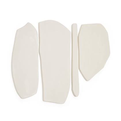 Kave Home - Set Siluna van 4 muurpanelen van wit papier-maché