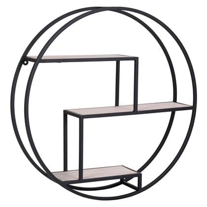 House Nordic Wandmeubel Isa rond zwart en naturel