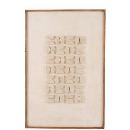 J-Line wanddecoratie josh - dennenhout|canvas - wit