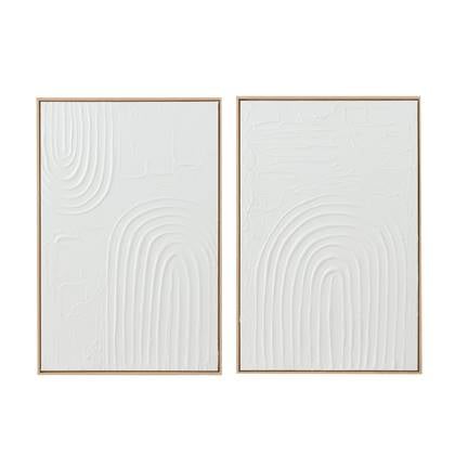 J-Line schilderij Elise - canvas - wit - 2 stuks