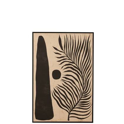 J-Line kader Blad Abstract - schilderij - hout|canvas - brui