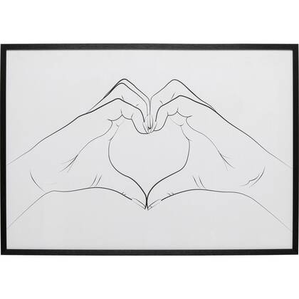 Schilderij handen harten 103x73cm Kare Design