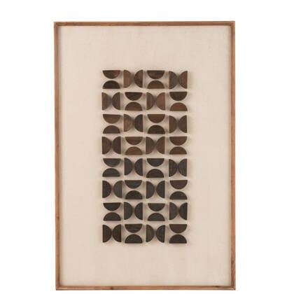 J-Line wanddecoratie Josh - dennenhout|canvas - naturel