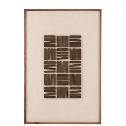 J-Line wanddecoratie John - dennenhout|canvas - naturel