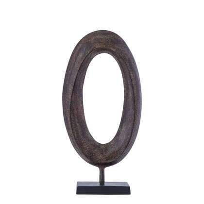 PTMD Rhubie Brown Oval Alu Casted Statue On Base Long