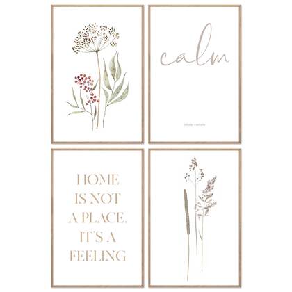 Reinders - Gevoel van thuis - Wanddecoratieset 20x30 cm - Wit