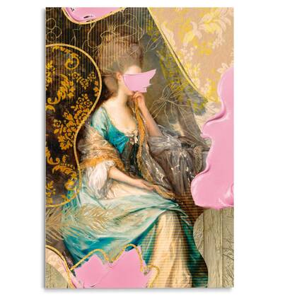 Reinders - Pink Stylish - Glasschilderij 78x116 cm - Bont