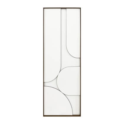 by fonQ Raised Abstraction Schilderij - Balanced - 40 x 118 cm - Bordeaux / Walnoot