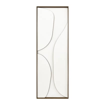 by fonQ Raised Abstraction Schilderij - Connection - 40 x 118 cm - Bordeaux / Walnoot