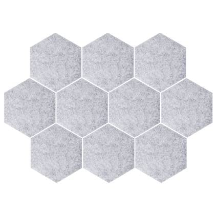 QUVIO Vilten memobord hexagon set van 10 - Grijs