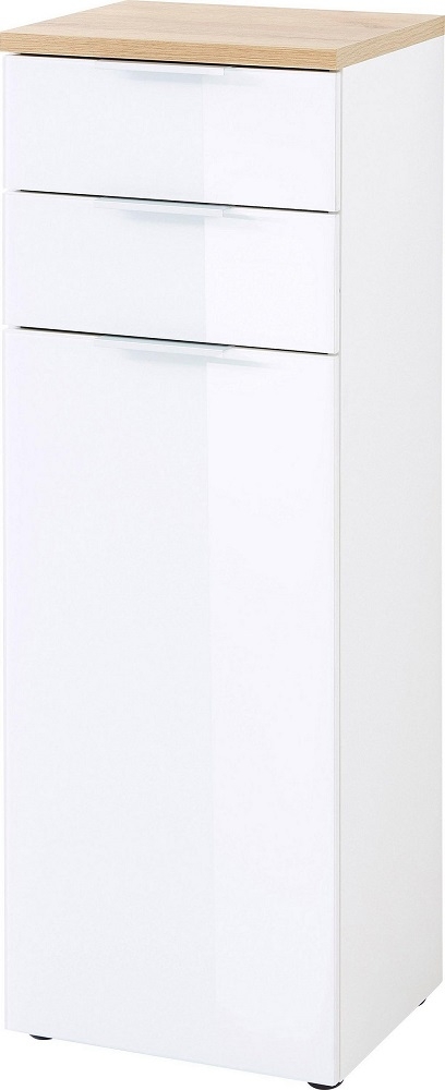 Badkamerkast Pescara 112 cm hoog wit met navarra eiken