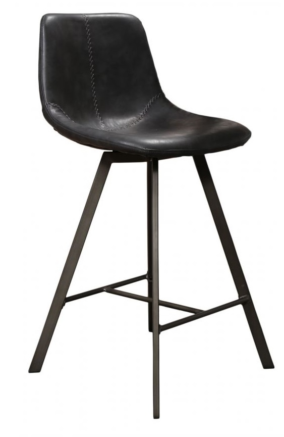 Barstoel zig-zag plat frame Zetna zwart