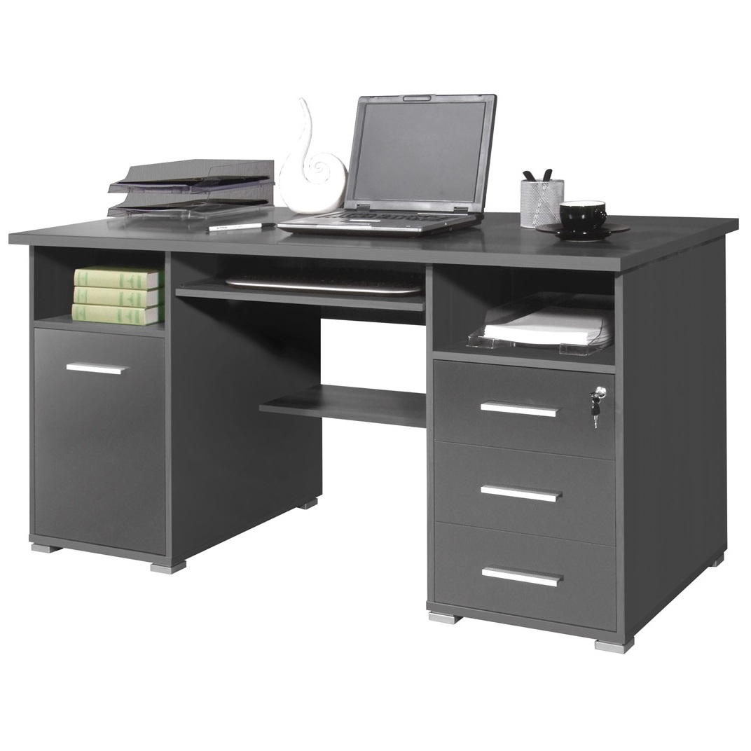 Computerbureau Class 145 cm breed in antraciet