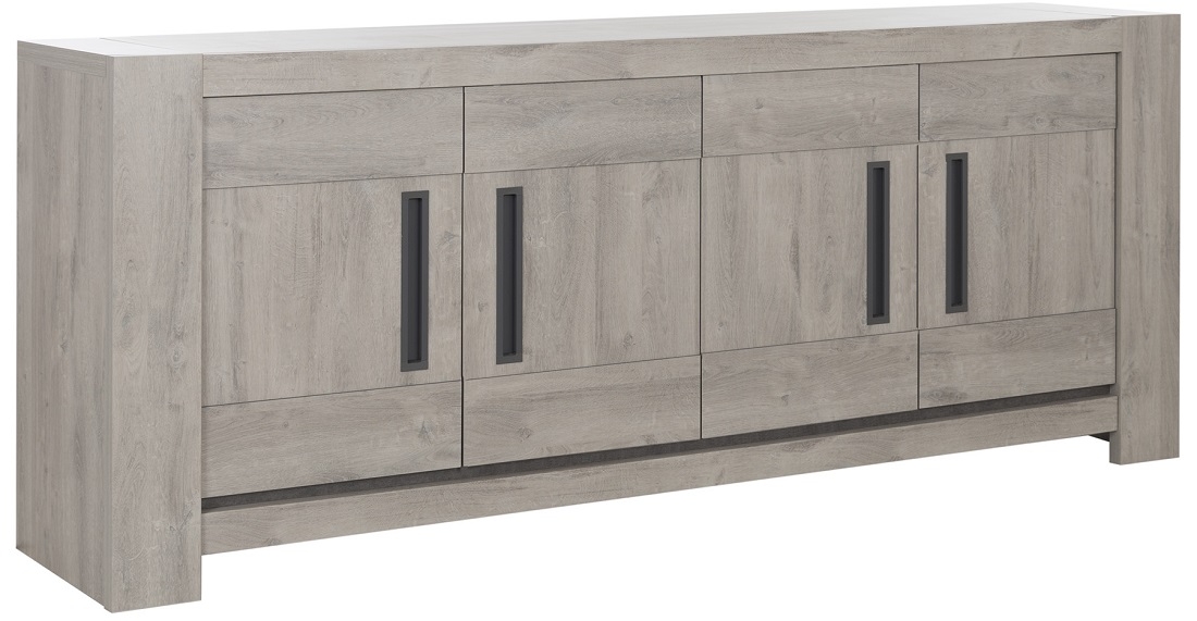 Dressoir Boston 220 cm breed in licht grijs eiken