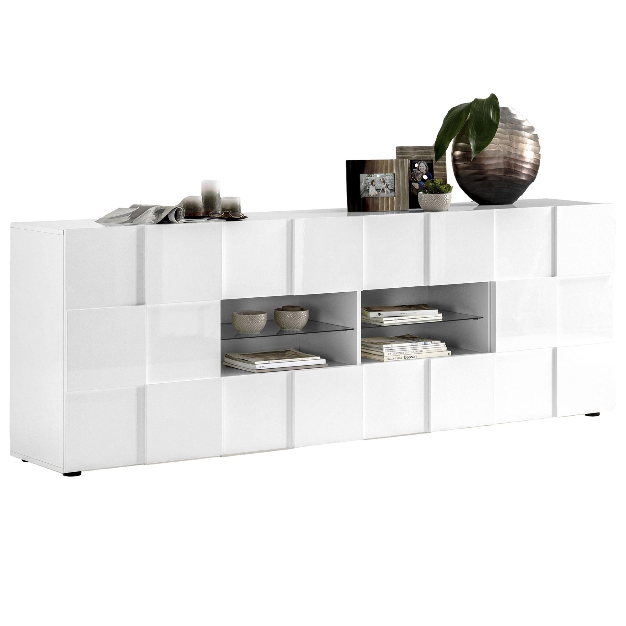 Dressoir Dama 241 cm breed hoogglans wit