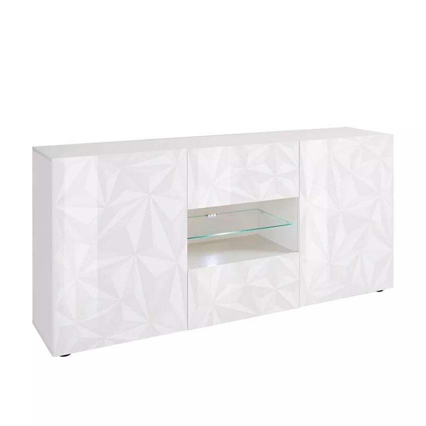 Dressoir Prisma 181 cm breed in hoogglans wit