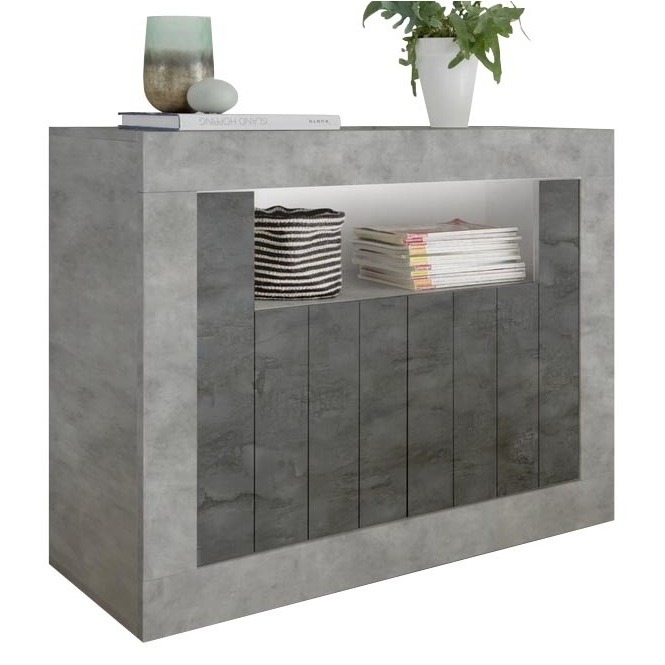 Dressoir Urbino 110 cm breed in grijs beton met oxid