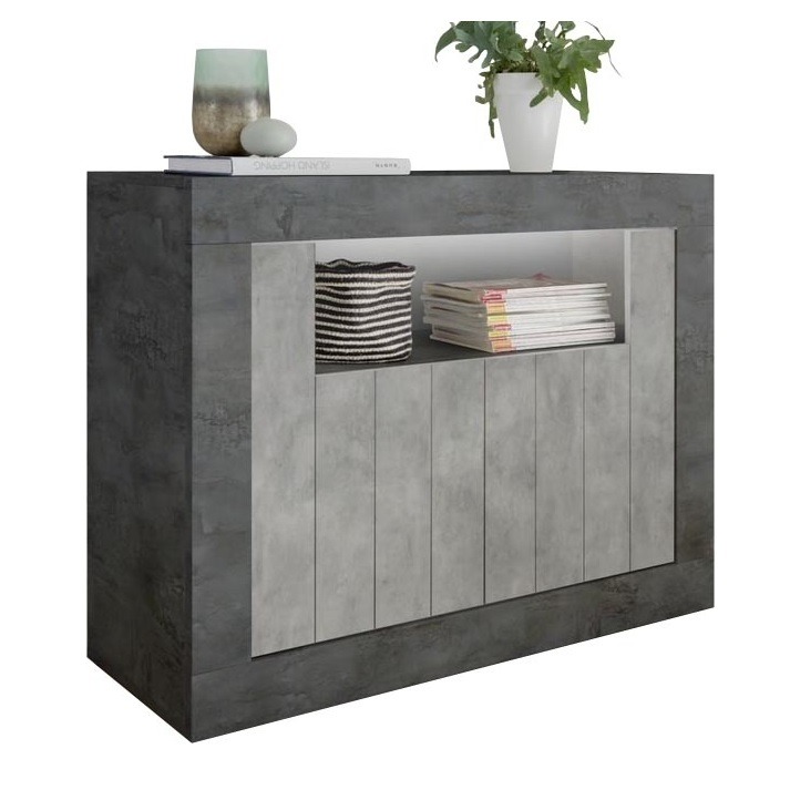 Dressoir Urbino 110 cm breed in Oxid met grijs beton