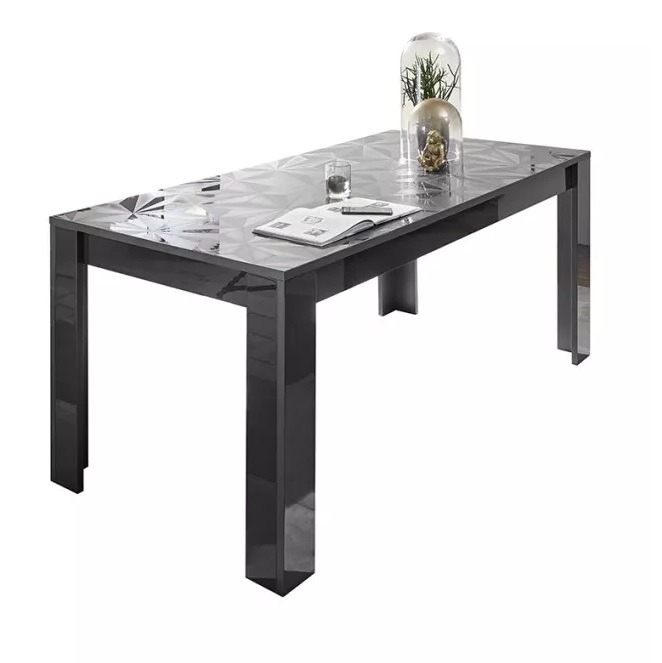 Eettafel Prisma 180 cm breed in hoogglans antraciet