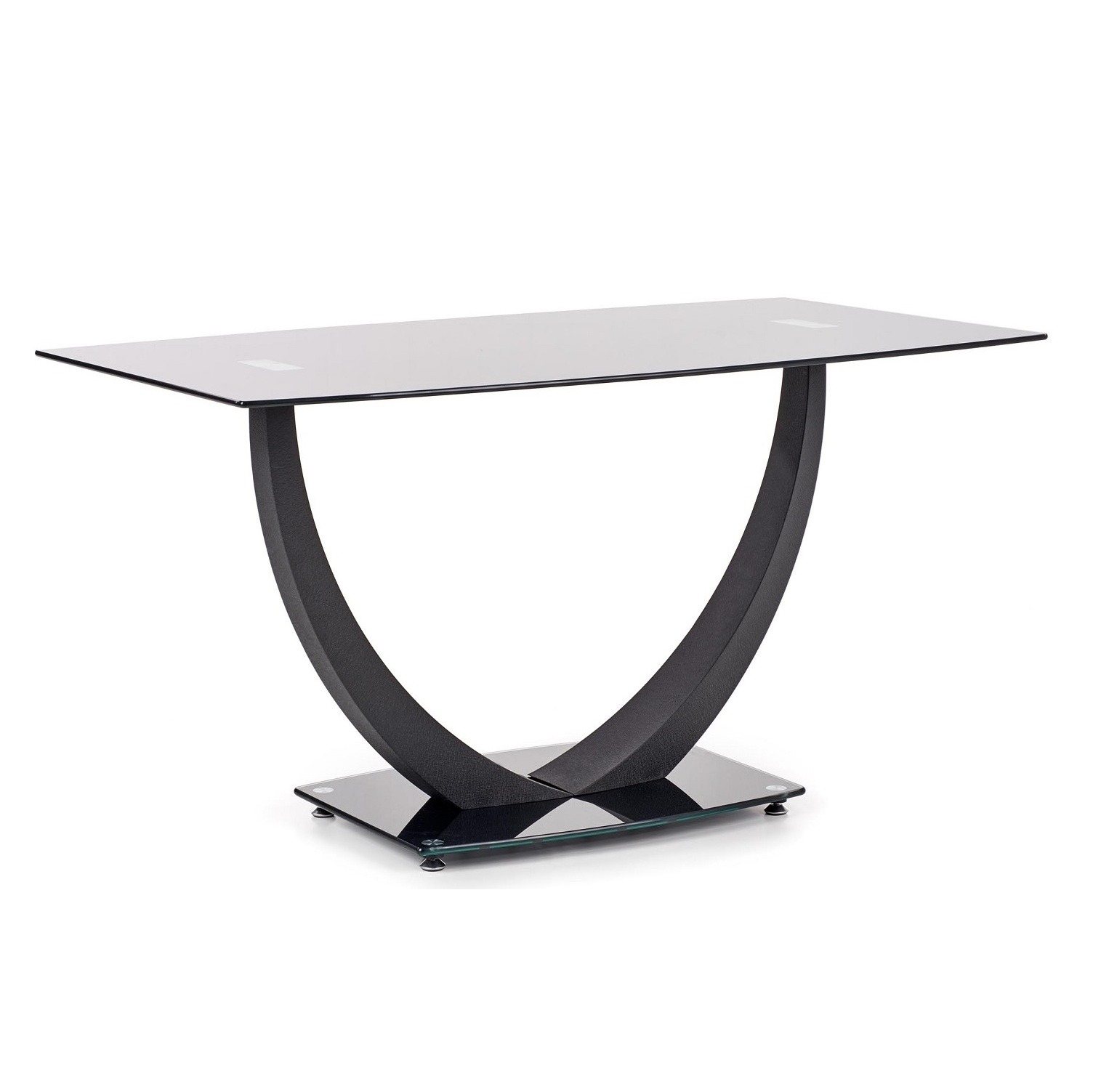 Glazen eettafel Anton 140 cm breed in zwart