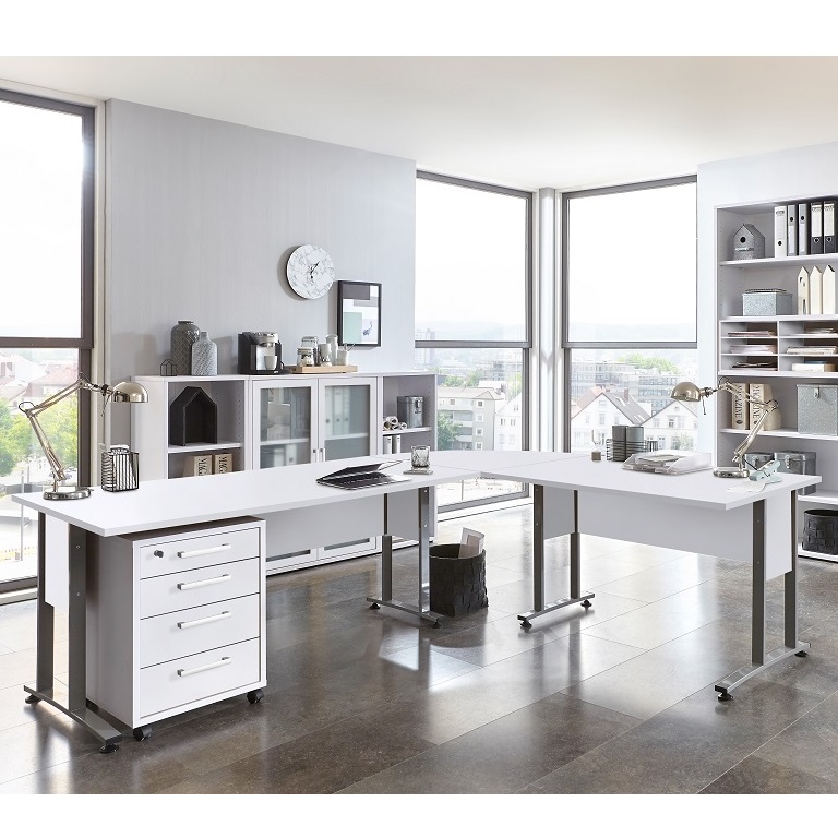 Hoekbureau Calvia 200x200 cm wit