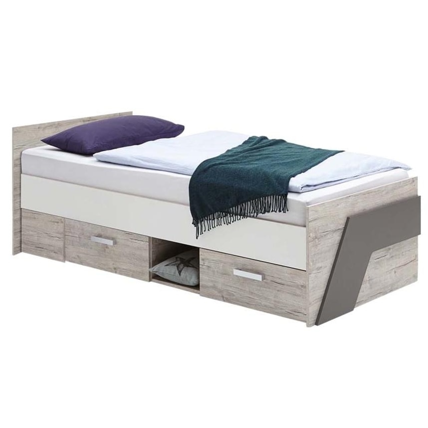 Eenpersoonsbed Nona 200 cm zand eiken