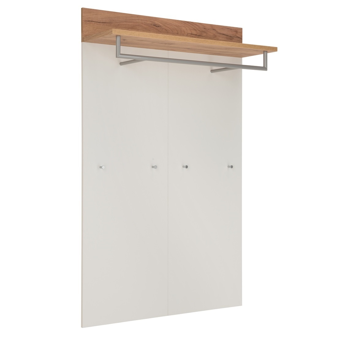 Kapstokpaneel Topix 147 cm hoog - Wit met Navarra eiken