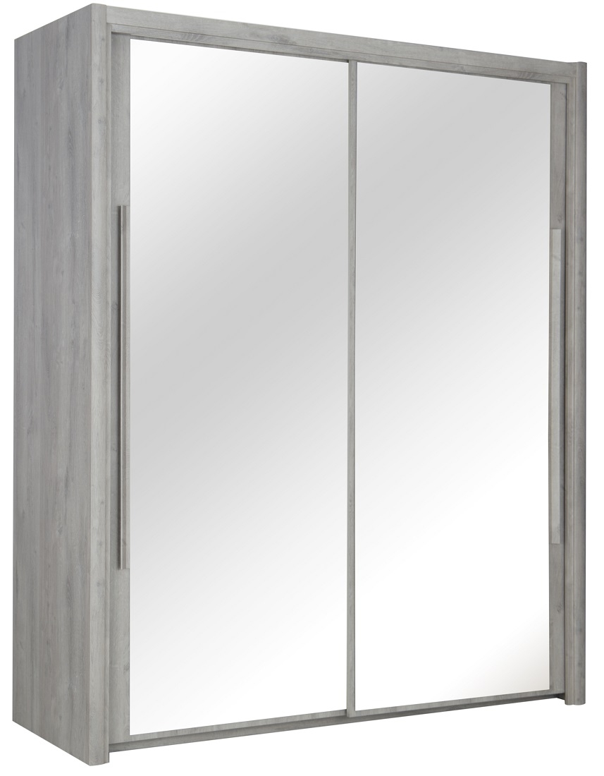 Kledingkast Cyrus 183 cm breed in grijs eiken