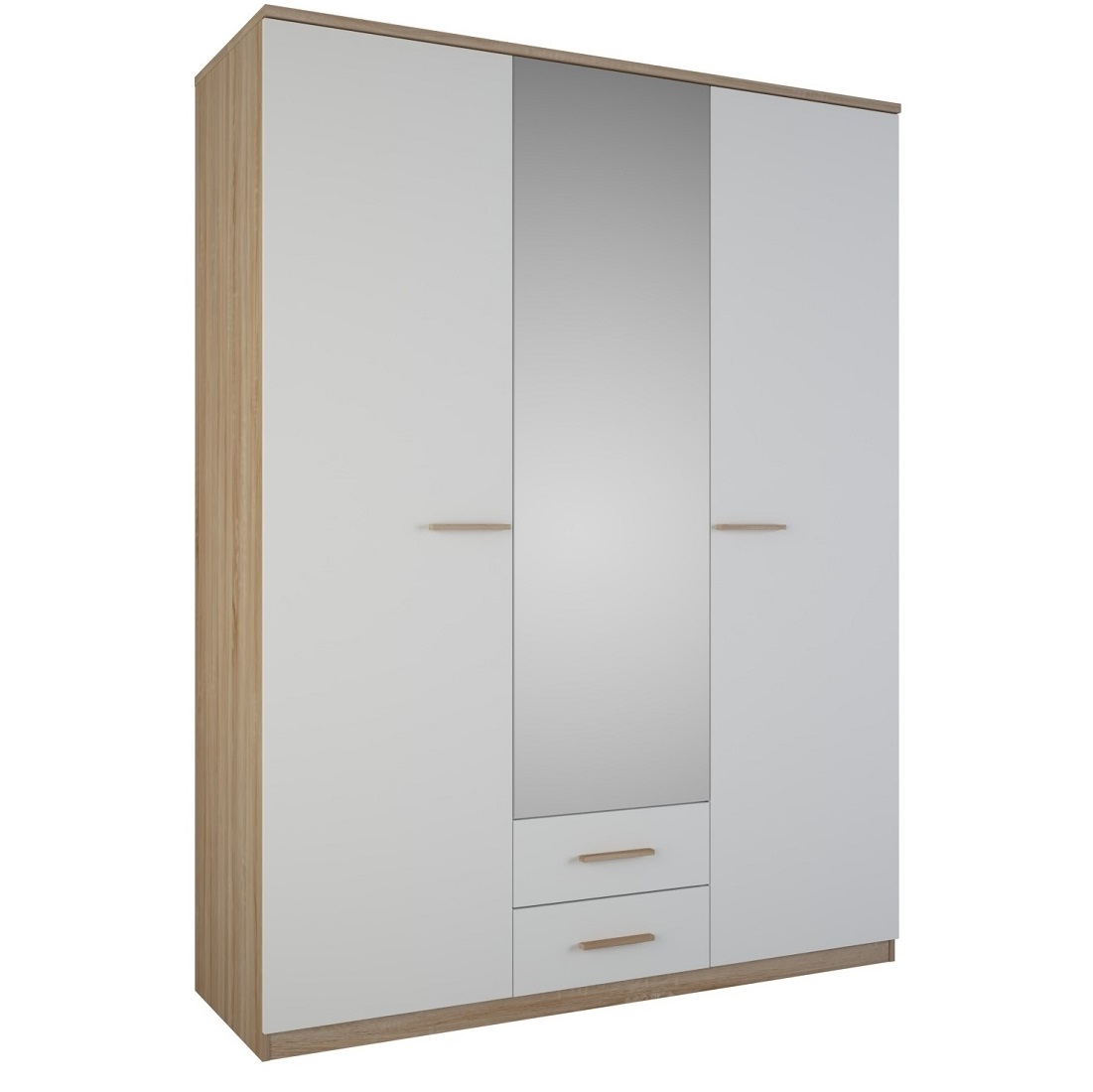 Kledingkast Selena 161 cm breed - Eiken met wit