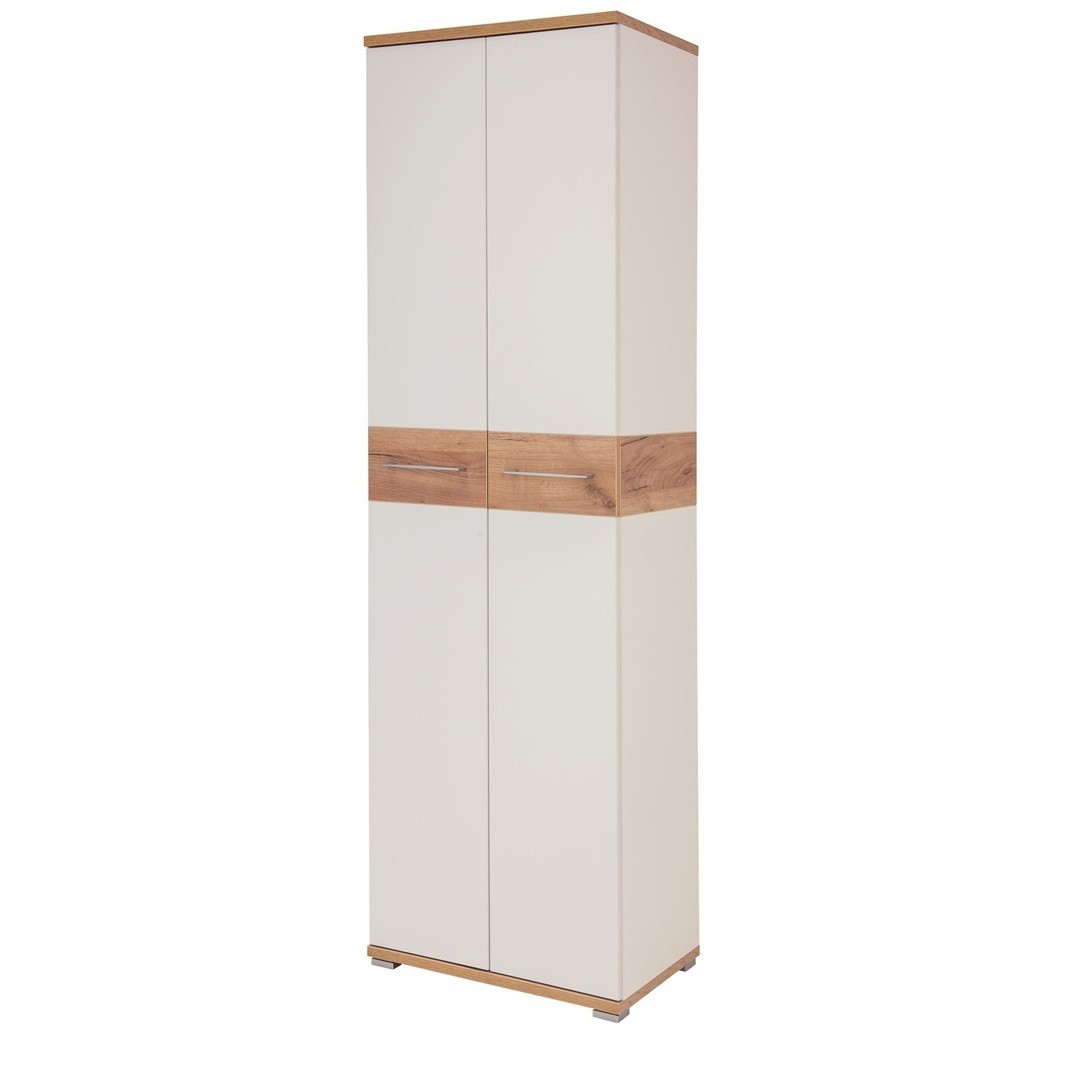 Kledingkast Topix 199 cm hoog - Wit met Navarra eiken