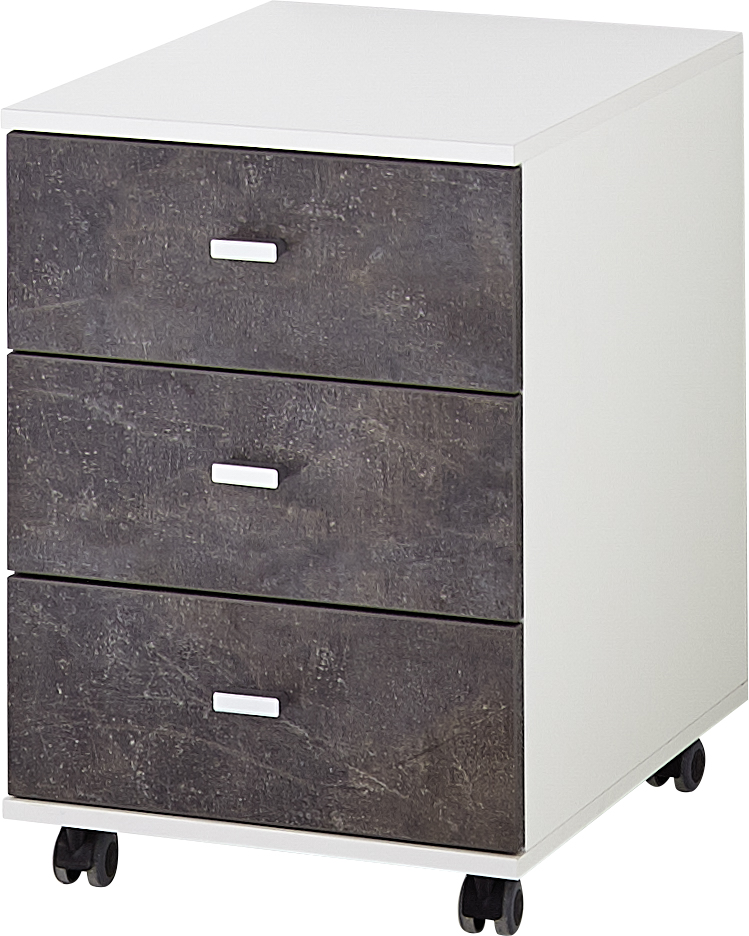 Ladeblok Altino 58 cm hoog - Wit met grijs basalt