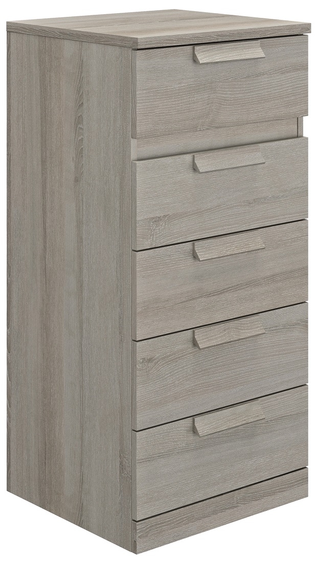 Ladekast Cyrus 102 cm hoog in grijs eiken