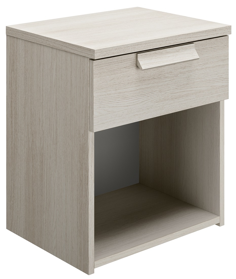 Nachtkastje Cyrus 50 cm hoog in gekalkte esdoorn