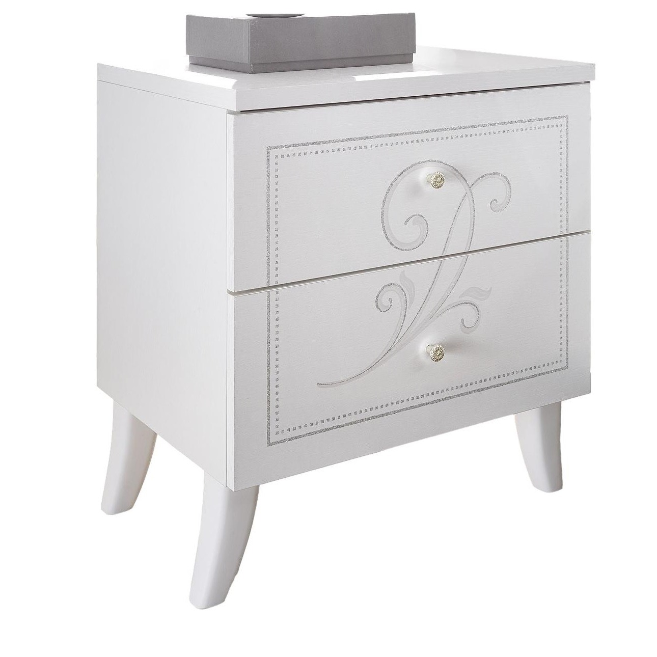 Nachtkastje Nivea 56 cm hoog mat wit