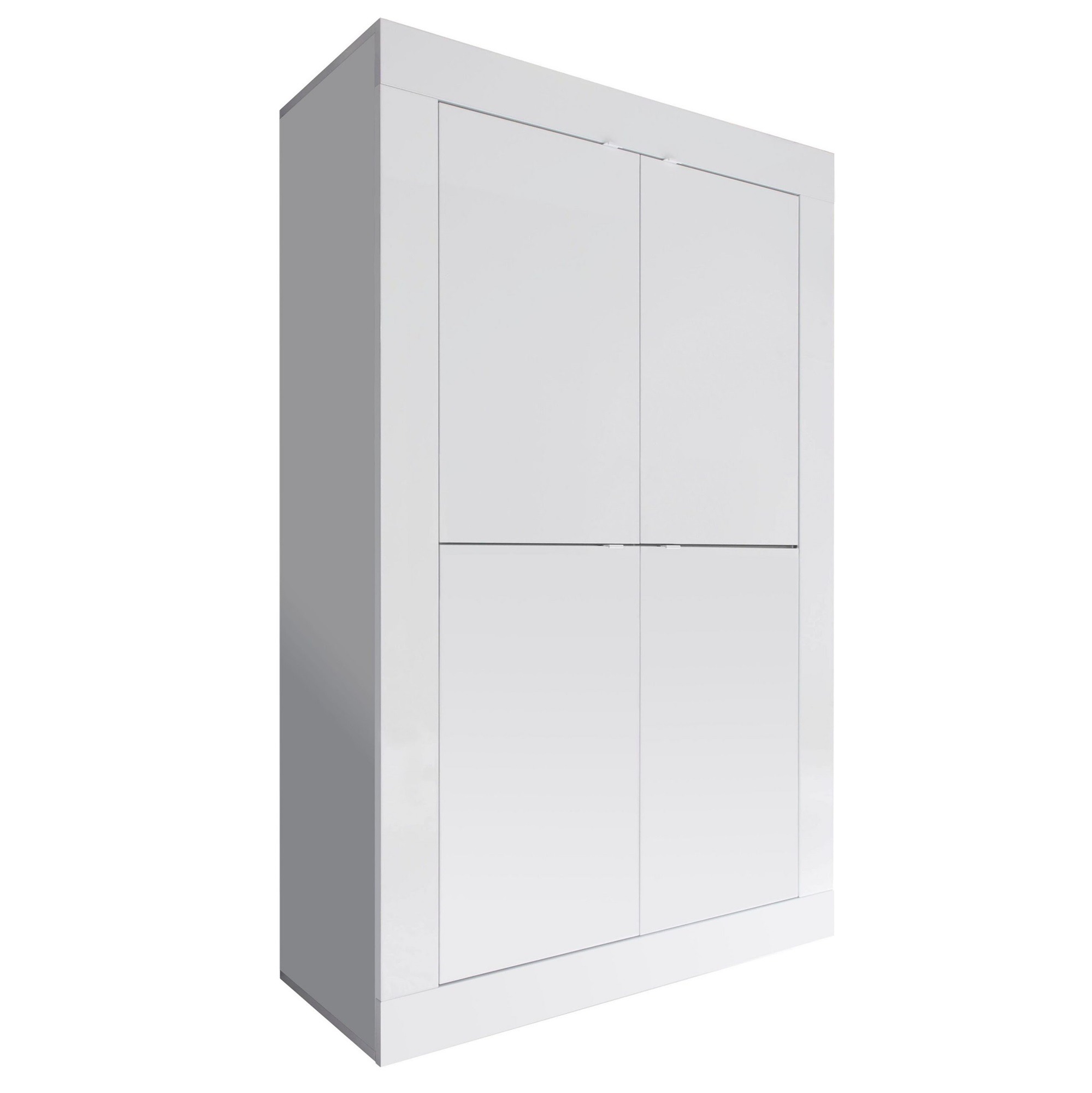 Opbergkast Basic 162 cm hoog - hoogglans wit