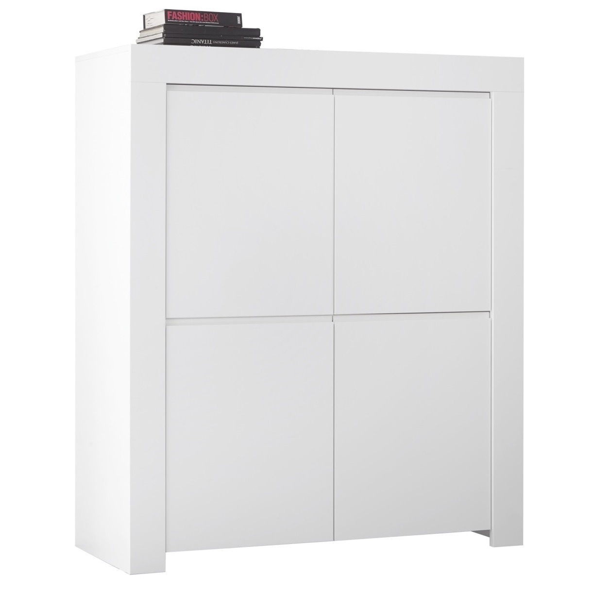 Opbergkast Firenze 140 cm hoog in mat wit