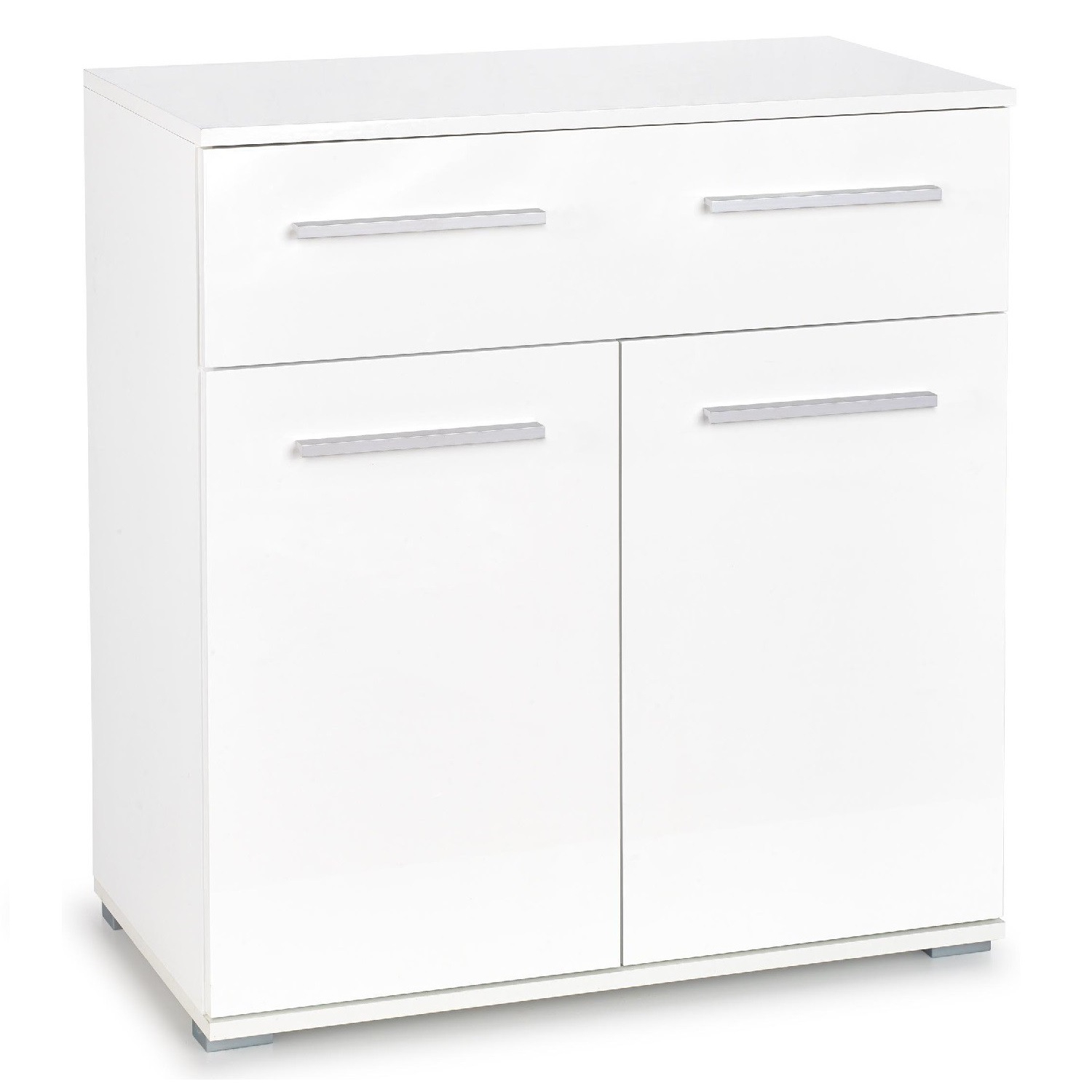 Opbergkast Lima 82 cm hoog in hoogglans wit