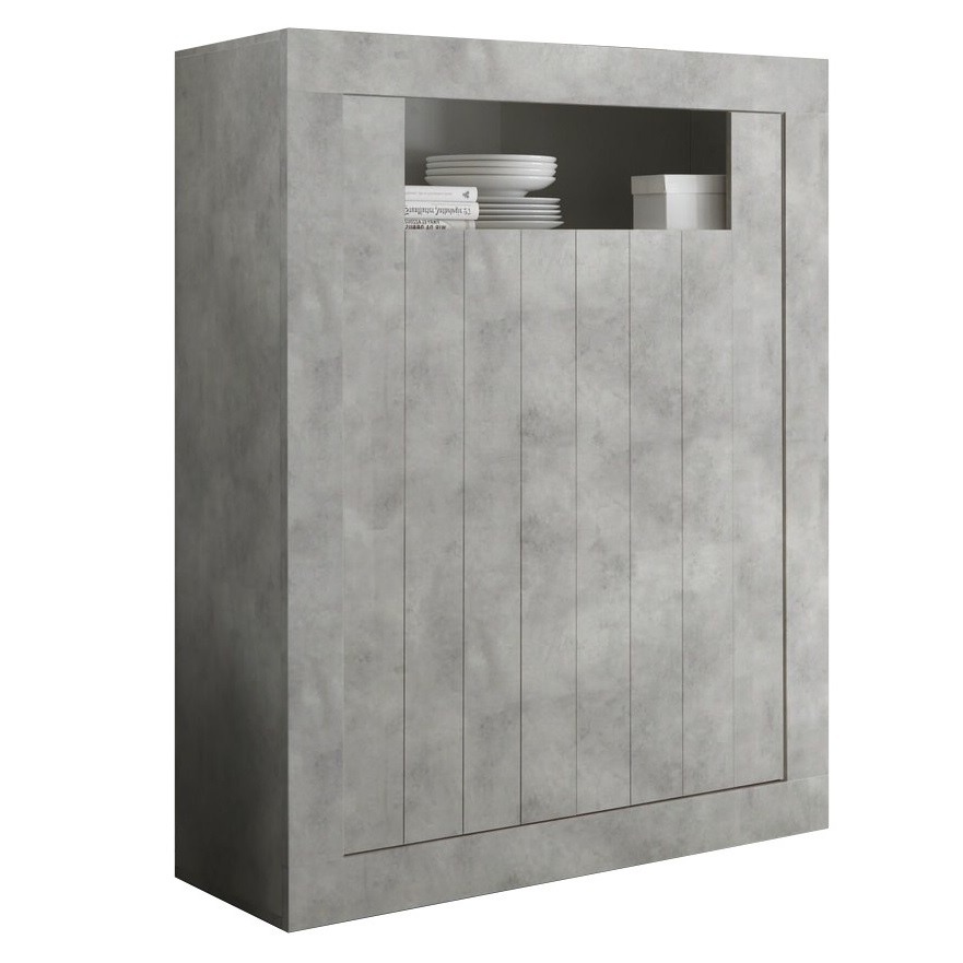 Opbergkast Urbino 144 cm hoog in grijs beton