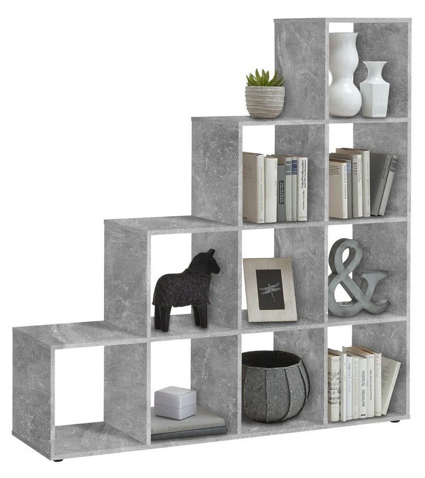 Vakkenkast Mega met 10 vakken grijs beton