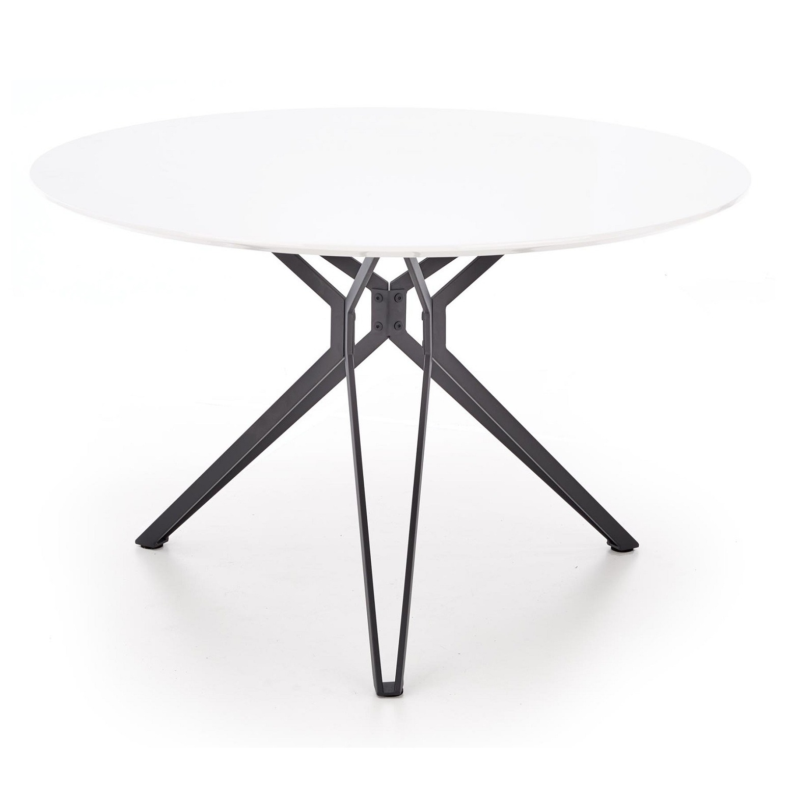Ronde eettafel Pixel 120 cm breed in hoogglans wit