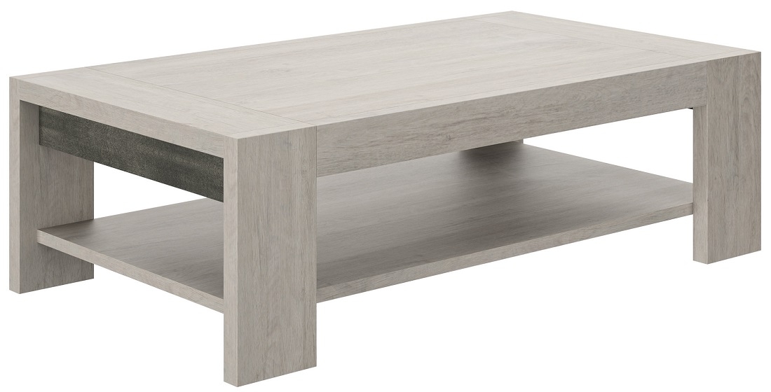 Salontafel Boston 121 cm breed in licht grijs eiken