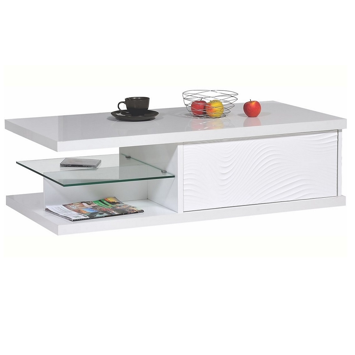 Salontafel Karma 120 cm breed - Hoogglans wit