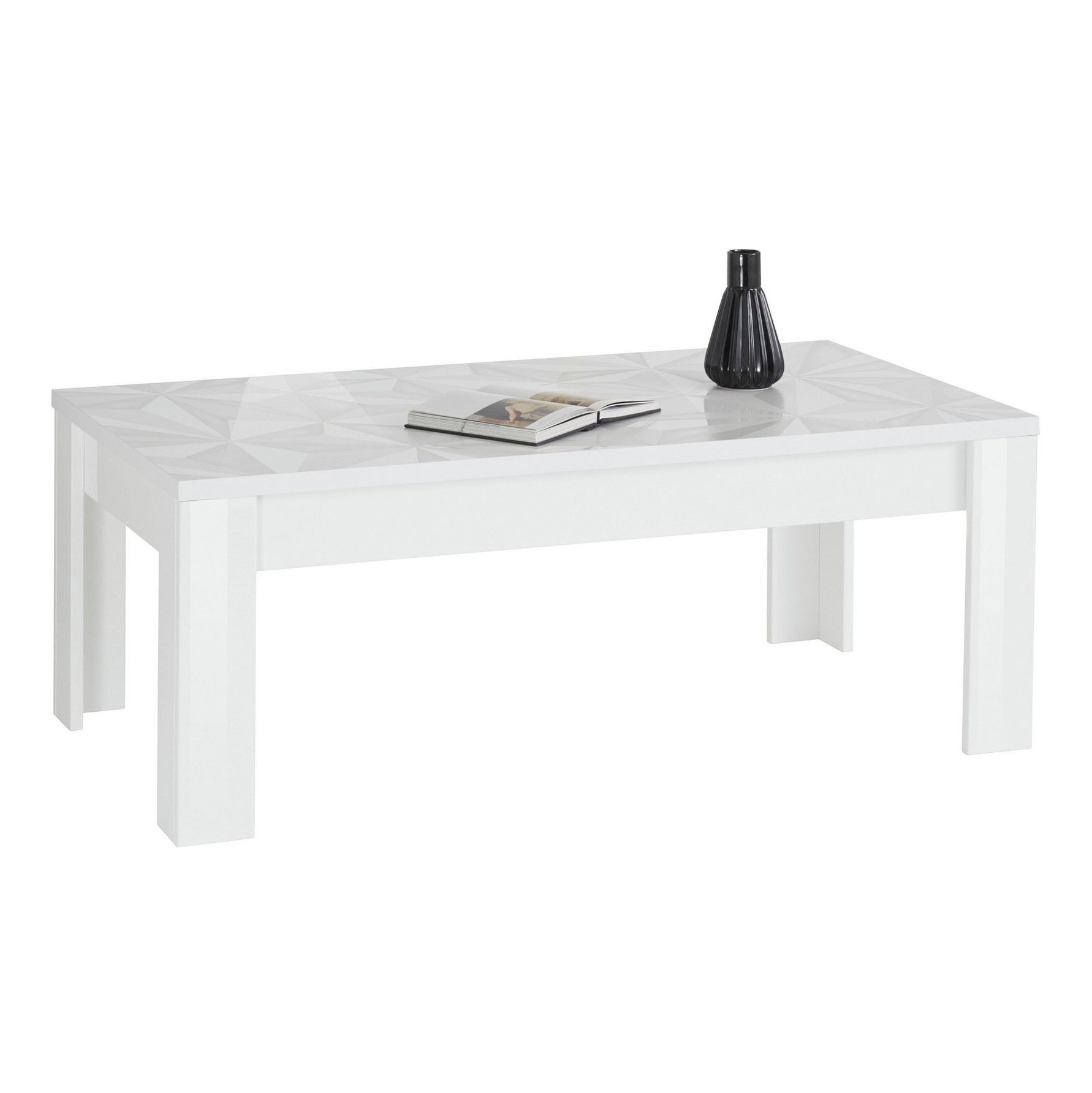Salontafel Prisma 122 cm breed in hoogglans wit