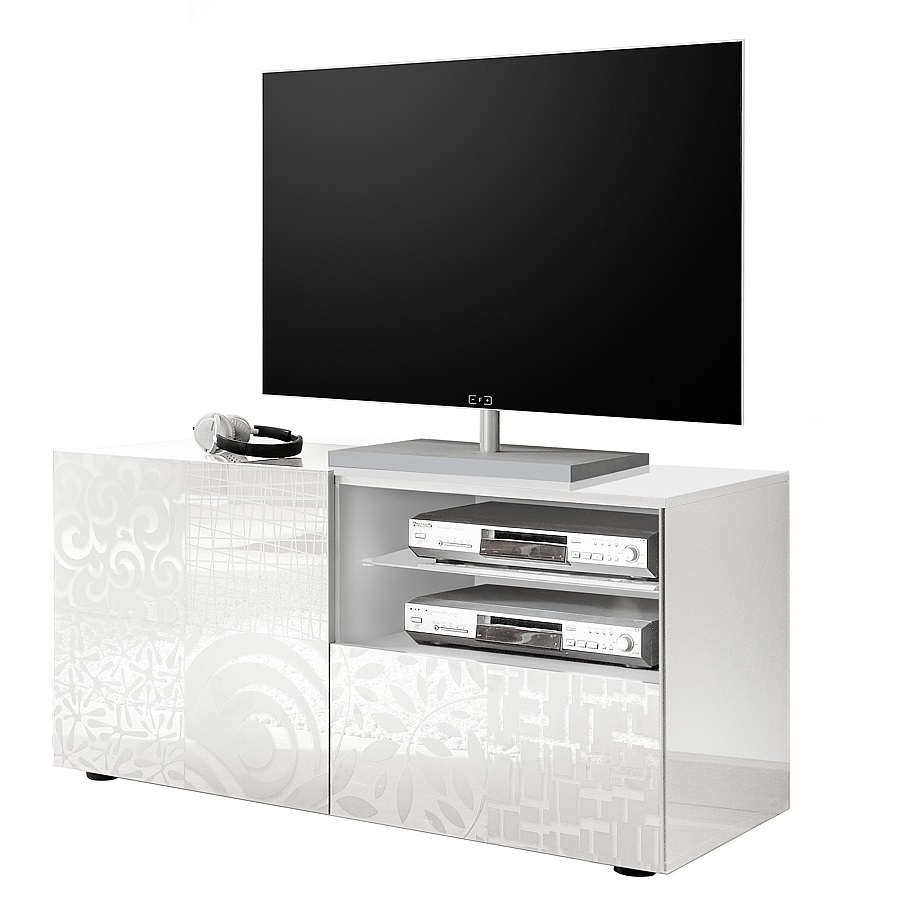 Tv-meubel Miro 121 cm breed in hoogglans wit