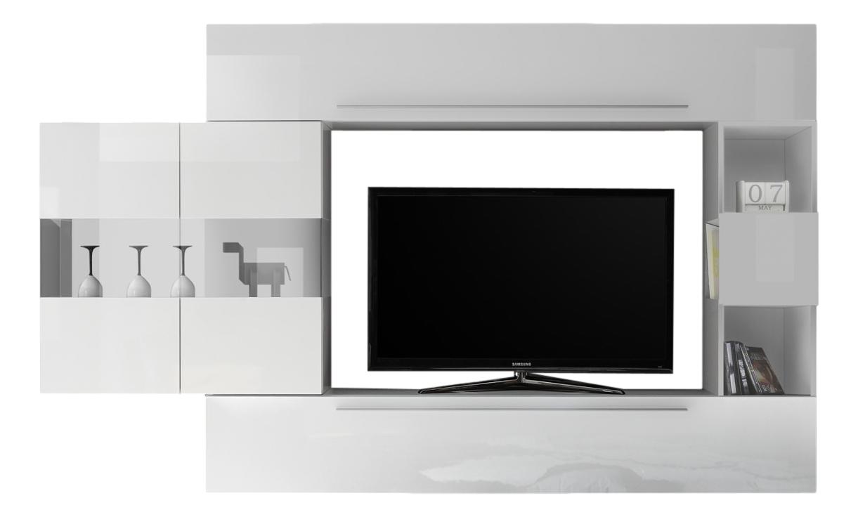 TV-wandmeubel set King in hoogglans wit