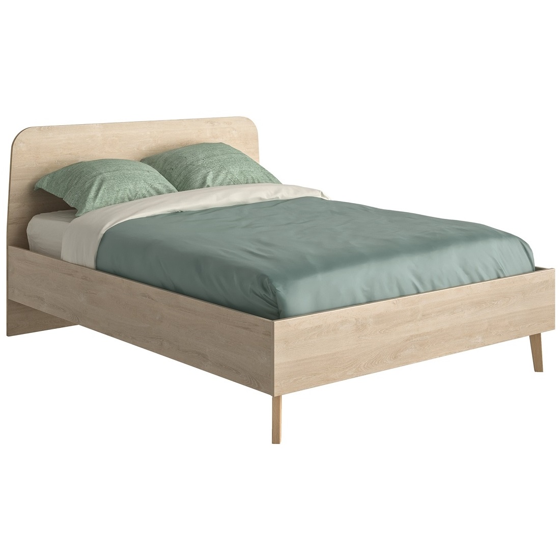 Tweepersoonsbed Larvik 140x190cm in eiken